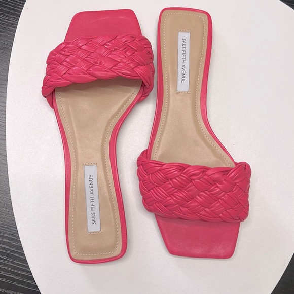 Saks Fifth Avenue - Woven Flat Fragola Sandal - Pink - Picture 1 of 7